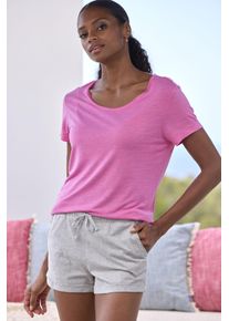 Vivance Dreams Damen Shorty, Gr. 32, pink, Single Jersey, Obermaterial: 90% Viskose, 10% Polyester. Unterteil: 100% Baumwolle, meliert,