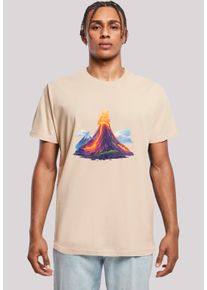 F4NT4STIC Herren T-Shirt "Vulkanausbruch", beige, casual, Gr. XXL, Obermaterial: 100% Baumwolle, Shirts, Premium Qualität