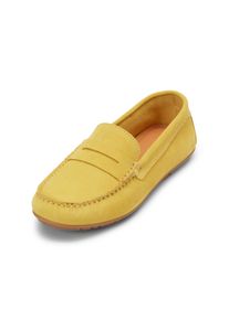 Marc O'Polo MARC O'POLO Damen Mokassin "aus Velours-Rindleder", Gr. 36, gelb, Obermaterial: 100% Leder (Rind), unifarben, casual, Schuhe