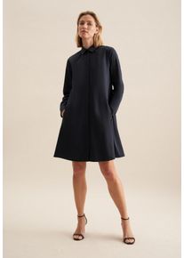 Seidensticker Damen Sommerkleid, blau, Gr. 46, glänzend, unifarben, 97% Baumwolle 3% Elastan, Kleider, Uni