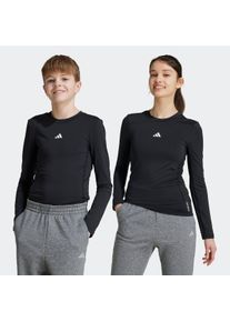 Kinder Funktionsshirt "J TF LS TEE", schwarz-weiß, sportlich, Gr. 140, adidas Sportswear, Obermaterial: 88% Polyester, 12% Elasthan, Shirts