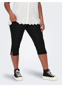 Only CARMAKOMA Damen Caprihose "CARLILA HW KNICKERS PNT", schwarz, casual, Gr. 54, Web, Obermaterial: 77% Viskose, 20% Nylon, 3% Elasthan, Hosen