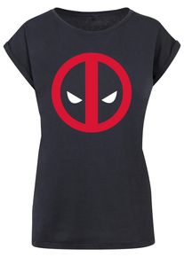 ABSOLUTE CULT Herren T-Shirt "ABSOLUTE CULT Damen Ladies Deadpool - Large Clean Logo T-Shirt", blau, casual, Gr. XS, bedruckt, 100% Baumwolle, Shirts
