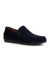 Geox Herren Mokassin "U SIRON A", Gr. 43, blau, Leder, elegant, Schuhe, Loafer, Business Schuh, Autofahrer Schuhe mit Ziernaht