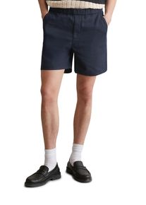 Marc O'Polo Herren Shorts "aus Leinen-Bio-Baumwoll-Mix", blau, Gr. S, MARC O'POLO DENIM, unifarben, Obermaterial: 53% Leinen, 47% Baumwolle, Hosen