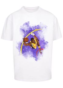 MisterTee Herren T-Shirt "MisterTee Unisex Basketball Clouds 2.0 Oversize Tee", weiß, casual, Gr. XS, bedruckt, 100% Baumwolle, Shirts