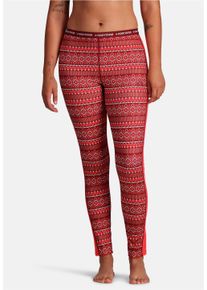 KARI TRAA Damen Stoffhose "Lune", rot, sportlich, Gr. M, Jacquardmuster, 91% Polyester, 9% Elasthan, Hosen, mit aufgerautem Innenmaterial