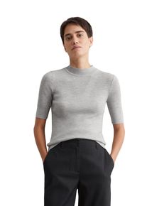 Marc O'Polo MARC O'POLO Damen Strickpullover "aus feiner Merinowolle", grau, casual, Gr. XL, unifarben, Obermaterial: 100% Schurwolle, Pullover