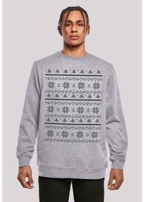 F4NT4STIC Herren Kapuzenpullover "Scandinavian Muster Weihnachten", grau, casual, Gr. XS, Obermaterial: 50% Baumwolle, 50% Polyester, Pullover, Print