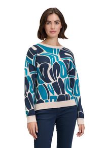BETTY & CO BETTY & CO Damen Strickpullover "Betty & Co Strickpullover mit Jacquard", blau, casual, Gr. 36, Strick, Obermaterial: 72% Viskose, 28% Polyester.,