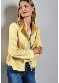 Street One Damen Kurzblazer, gelb, casual, Gr. 42, unifarben, Web, Obermaterial: 94% Polyester, 6% Elasthan, Blazer, Kurze Jacke aus Velours