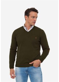 Herren Strickpullover "Los Angeles", grün, casual, Gr. XXXL, SIR RAYMOND TAILOR, unifarben, 100% Baumwolle, Pullover, mit klassischem V-Ausschnitt