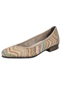 Rieker Damen Ballerina, Gr. 36, bunt, Bast, Lederimitat, klassisch, Schuhe, Slipper, Schlupfschuh, Pumps mit weicher Innensohle