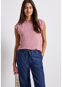Street One Damen Shirttop "Style Lea"blush peach, casual, Gr. 46, unifarben, Jersey, Obermaterial: 78% Polyester, 22% Viskose, Tops, mit elastischem