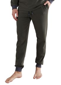 Tom Tailor Herren Pyjamahose "Dallas", Gr. 52, grün, Obermaterial: 65% Baumwolle, 30% Polyester, 5% Elasthan, unifarben, casual, Hosen, mit