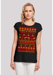 F4NT4STIC Damen T-Shirt "Guns And Roses Christmas", schwarz, casual, Gr. XXL, Obermaterial: 100% Baumwolle, Shirts, Premium Qualität