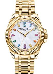 Thomas Sabo Damen Quarzuhr "DIVINE RAINBOW", gold, Armbanduhren, Armbanduhr, Damenuhr, Zirkonia,, Aquamarin, Amethyst, Edelstahlarmband