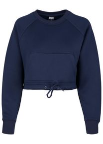 Urban Classics Damen Sweatshirt "Urban Classics Damen Ladies Oversized Short Raglan Crew", blau, Gr. L, unifarben, 68% Polyester, 27% Viskose, 5%