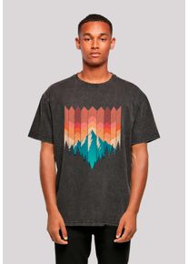 F4NT4STIC Herren T-Shirt "Berg Sonnenuntergang Geometrisch", schwarz, casual, Gr. XXL, Obermaterial: 100% Baumwolle, Shirts, Premium Qualität