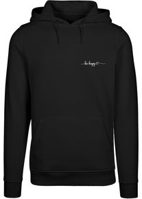 Merchcode Herren Kapuzensweatshirt "Merchcode Herren Be Happy Hoody", schwarz, Gr. XS, bedruckt, 65% Baumwolle, 35% Polyester, Sweatshirts
