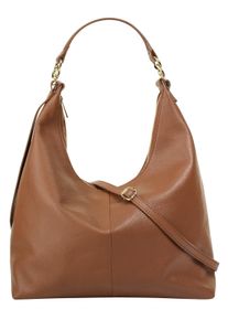 Samantha Look Damen Shopper, braun, Leder, unifarben, leicht glänzend, Taschen, Made in Italy, Große Handtasche mit Smartphonefach