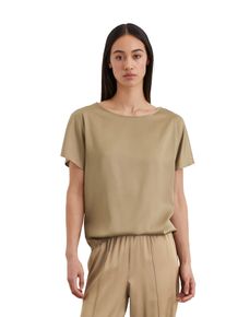 Marc O'Polo MARC O'POLO Damen Kurzarmbluse "aus Viskose-Satin-Stretch", beige, Basic, Gr. 38, unifarben, Obermaterial: 96% Viskose, 4% Elasthan, Blusen