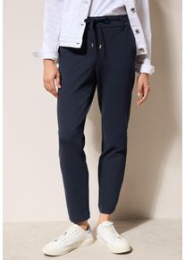 Cecil Damen Stoffhose "Style Tracey", blau, casual, Gr. L, unifarben, Obermaterial: 67% Viskose, 28% Nylon, 5% Elasthan, Hosen, mit elastischem Bund