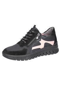 Waldläufer WALDLÄUFER Damen Keilsneaker "H-BIGGI", Gr. 3,5, schwarz, Textil, Veloursleder, sportlich, Schuhe, Schnürer, Halbschuh, Freizeitschuh mit