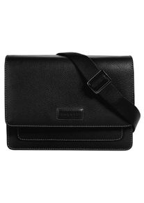 Bugatti Damen Umhängetasche "ELSA", schwarz, Leder, unifarben, leicht glänzend, Taschen, echt Leder