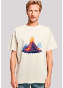 F4NT4STIC Herren T-Shirt "Vulkanausbruch", beige, casual, Gr. S, Obermaterial: 100% Baumwolle, Shirts, Premium Qualität