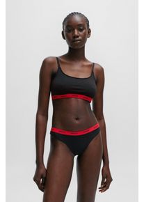 HUGO UNDERWEAR Damen Bralette-BH "TWIN BRALETTE STRIPE", Gr. L, schwarz, Jersey, Obermaterial: 95% Baumwolle, 5% Elasthan, unifarben, casual, BHs,