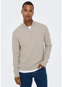 Only & Sons ONLY & SONS Herren Strickpullover "OS Knit", beige, Gr. S, Obermaterial: 88% Baumwolle, 12% Nylon, Pullover