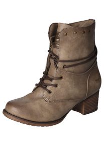 Mustang Shoes Damen Stiefelette, Gr. 37, grau, Lederimitat, klassisch, Schuhe, Bikerboots, Stiefelette mit Innenreißverschluss
