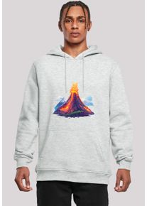 F4NT4STIC Herren Kapuzenpullover "Vulkanausbruch", grau, casual, Gr. M, Obermaterial: 65% Baumwolle, 35% Polyester, Pullover, Premium Qualität