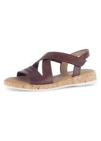 Gabor Damen Riemchensandale "RHODOS", Gr. 37, braun, Kalbsleder, unifarben, casual, Schuhe, Keilsandalette, Sommerschuh, Komfortschuh in Weite G (=