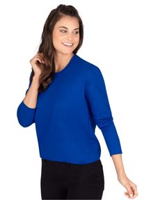TRIGEMA Damen T-Shirt "TRIGEMA Langarmshirt aus 100% Baumwolle", blau, Basic, Gr. M, 100% Baumwolle, Shirts