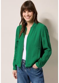 Cecil Damen Kurzjacke, grün, casual, Gr. M, unifarben, Web, 100% Baumwolle, Jacken, mit Tunnelzug am Saum