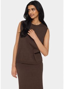 Saint Tropez Damen Pullunder "MilaSZ Vest", braun, modisch, Gr. XL, meliert, Strick, Obermaterial: 80% Viskose, 20% Polyacryl, Pullover
