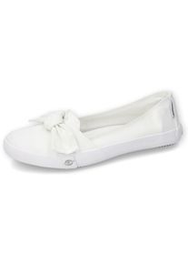 Damen Sneaker Ballerinas, Dockers by Gerli, Gr. 36, weiß, Textil, sportlich, Schuhe, Freizeitschuh mit auffälliger Schleife