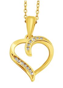 Adelia´s ADELIA ́S Damen Ketten-Anhänger "Neuheit 2025 - stylischer Herz Anhänger aus 925 Sterling Silber", Silber 925 (Sterlingsilber), gold, Silber 925