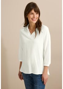 Cecil Damen Klassische Bluse, weiß, casual, Gr. XXL, unifarben, Stoff, 56% Viskose, 43% Polyester, 1% Elasthan, Blusen, mit 3/4 Ärmeln
