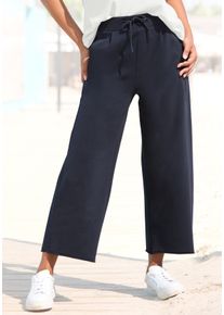 ELBSAND Damen Sweathose, blau, modisch, Gr. XXL, unifarben, Sweatware, Obermaterial: 95% Baumwolle, 5% Elasthan, Hosen, in 7/8 Länge