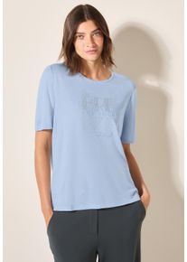 Cecil Damen T-Shirt, blau, casual, Gr. XXL, bedruckt, Stoff, 55% Polyester, 45% Viskose, Shirts, mit Grafik-Print
