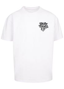 Herren T-Shirt "Upscale by Mister Tee Baby Don ́t Cry Oversize Tee", weiß, casual, Gr. XS, UPSCALE BY MISTER TEE, bedruckt, 100% Baumwolle, Shirts