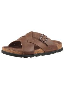 Rieker Herren Pantolette, Gr. 43, braun, Nubukleder, unifarben, sportlich, Schuhe, Sommerschuh, Strandschuh, Hausschuh mit bequemem Fußbett