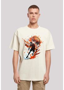 F4NT4STIC Herren T-Shirt "Basketball Splash Sport OVERSIZE TEE", beige, casual, Gr. XXL, Obermaterial: 100% Baumwolle, Shirts, Print
