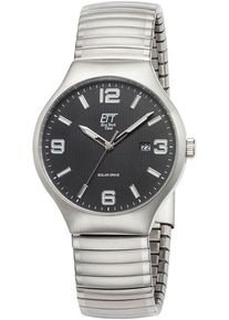 ETT Herren Solaruhr "Sonora", silber, Armbanduhren, Armbanduhr, Herrenuhr, Datum, Flexband, Zugband