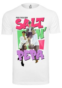 Merchcode Herren Kurzarmshirt "Merchcode Ladies Salt N Pepa Tee", weiß, casual, Gr. XS, bedruckt, 100% Baumwolle, Shirts