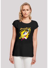 F4NT4STIC Damen T-Shirt "DC Comics Wonder Woman Vintage Leap'", schwarz, casual, Gr. S, Obermaterial: 100% Baumwolle, Shirts, Print