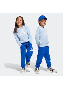 Kinder Trainingsanzug "LK BL FL JOG", blau, sportlich, Gr. 104, adidas Sportswear, Obermaterial: 70% Baumwolle, 30% Polyester, Sportanzüge